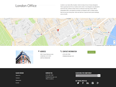 Business Office Location business business website location location page london map ui user interface web design website