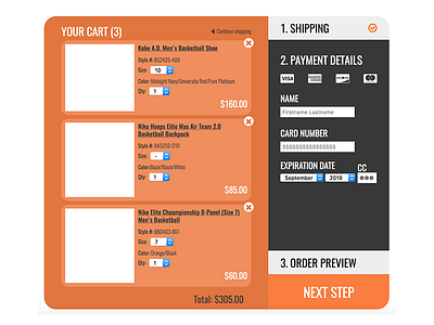 Payment Page - Credit Card Checkout cart checkout checkout system design flat design frontend design ui user interface web design website