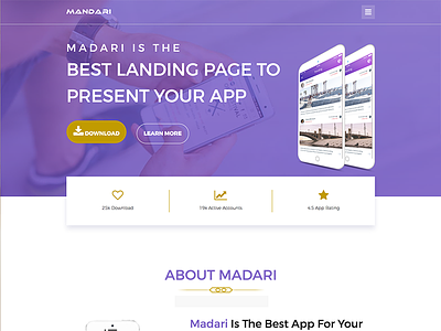 App Landing Page - UI to Frontend Complete app app landing page design frontend design landing page phone template ui user interface web design website