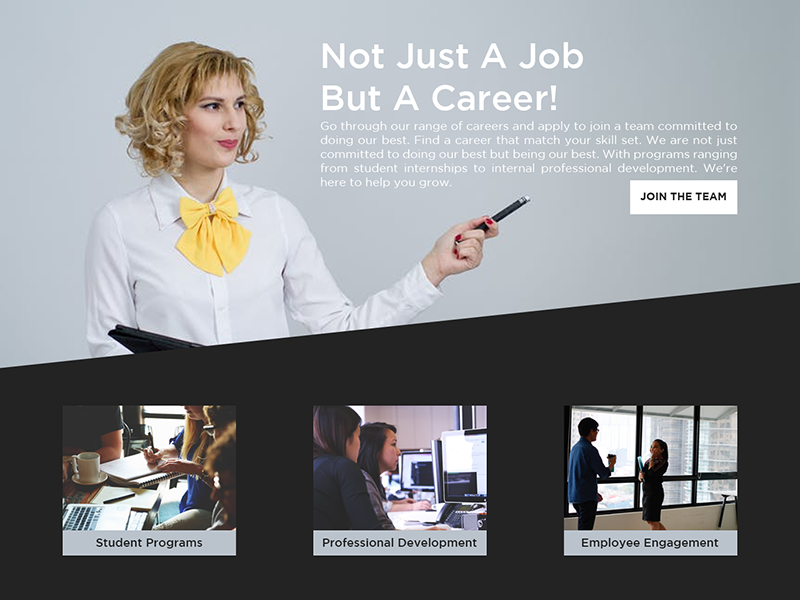 Careers Home Page Top Portion by Katherine Delorme on Dribbble