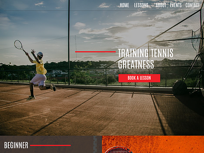 Tennis Website - Home Page