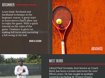 Tennis Website - Content business business website design frontend design sport sport branding tennis ui user interface web design website write