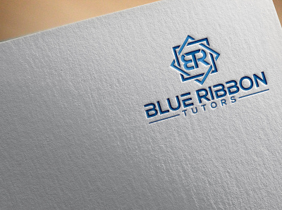 Blue Ribbon Tutors Logo branding design icon illustration illustrator logo minimal resturent logo typography vector