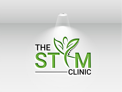 The STIM clinic logo branding design flat illustration illustrator leaf logo logo minimal typography vector