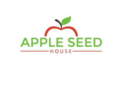 apple seed house branding design icon illustration illustrator leaf logo logo minimal typography vector