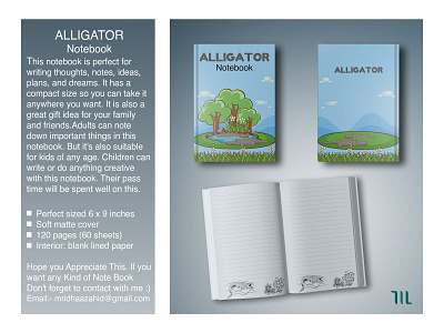 Alligator Notebook book cover design book design mridha zahid mz mz creation