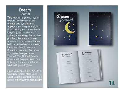Dream Journal books design dream graphic mridha zahid mz