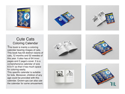 Cute Cats Coloring Calendar book design calender cat book cute cat design drawing graphic design illustration line art mridha zahid mz