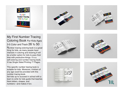 My Frist Number Tracing Coloring Book 26 - 50 book book design coloring book design graphic graphicdesign kids coloring book mridha zahid mz number tracing book