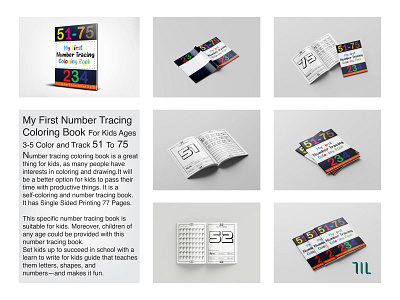 My First Number Tracing Coloring Book 51 - 75 book bookdesign books coloring book graphic design graphicdesign mridhazahid mz number tracing book