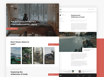 Cab.in blog branding cabin figma figmadesign home page landing page layout design layout exploration logo product design saishmenon travel ui ui design ux ux design web web design website