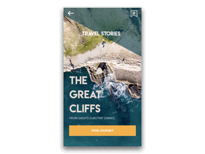 Travel Stories Part 2 - The Story interaction design mobile app design travel stories app typography ui design ux design