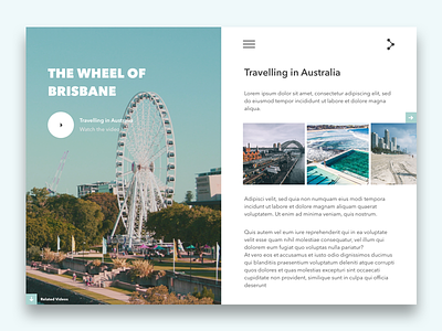 Travelling in Australia australia landing page layout travelling ui ux web design website