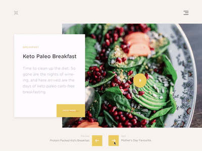 Breakfast Recipie breakfast interaction design motion design website