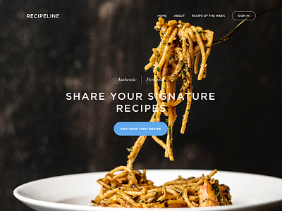 Recipeline figma landing page recipe app ui design web design website