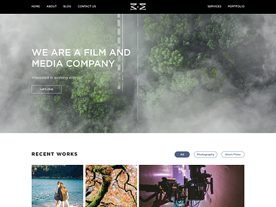 Film and Media Company Portfolio Website landing page portfolio website web design website