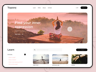 Yogalore - Learn yoga in the simplest way possible interface landing page learn yoga logo product card ui ux web web design website yoga yogalore