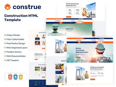 Construe - Construction HTML5 Template - Made by Bootstrap 5