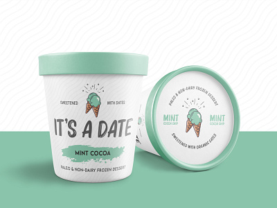 It's a Date Ice Cream branding cpg design food and drink illustration logo minimal typography