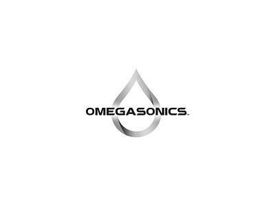 Omegasonics Logo branding cleaning design logo omega restoration soap solvent ultrasound water based