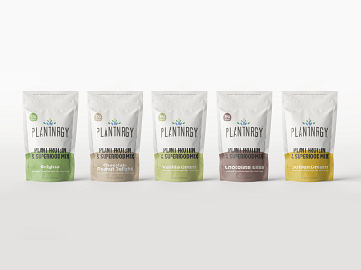 Packaging Refresh - Full Flavor Lineup - Plantnrgy all natural branding cpg design food and drink keto logo organic paleo smoothie vegan