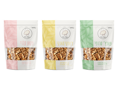 Packaging for a Granola Company (Isreal) branding cpg design food and drink food label granola isreal label logo minimal organic packaging snack