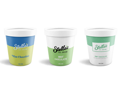 First Round Directions - Stella's Ice Cream Packaging Refresh branding cpg design dessert food and drink frozen dessert frozen snack ice cream logo