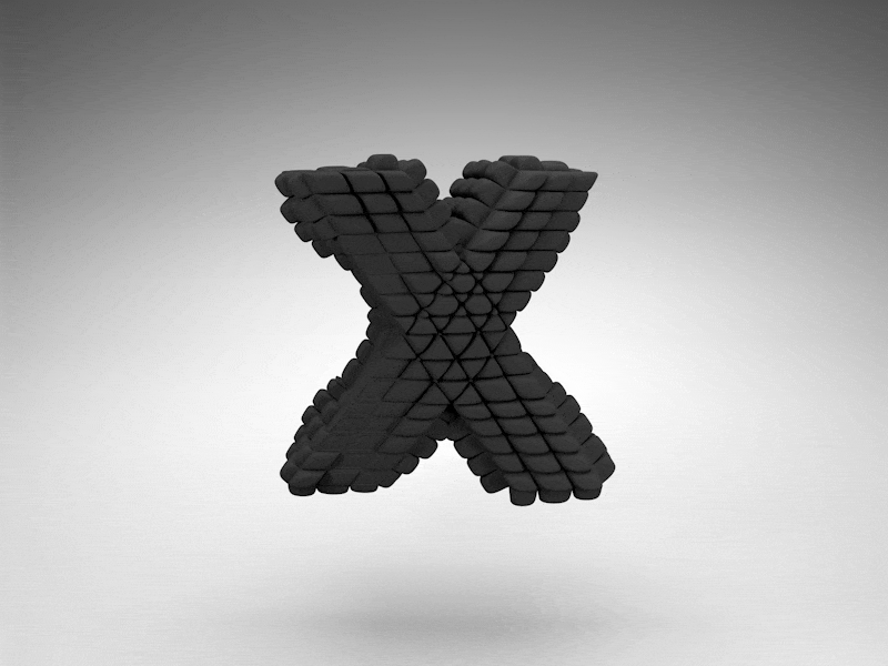 Squishy Letter X alphabet animation charecter cinema4d font letter maxonc4d type typography