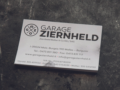 Business Card Garage Ziernheld branding business card corporate logo