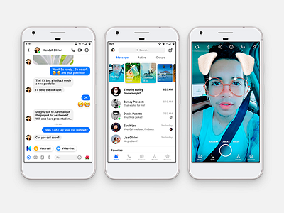 Facebook Messenger Redesign android app facebook messenger minimal mockup photoshop redesign ui