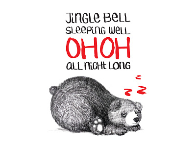 Oh Bear sleeps bear design drawing graphic design greeting holiday illustration postcard sleep
