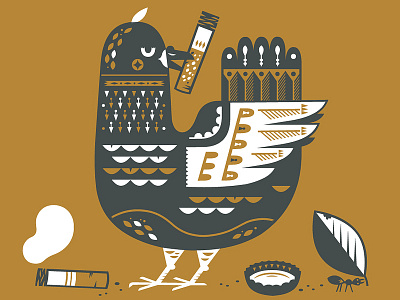 WIP art bird design garbage illustration little friends of printmaking pigeon poster screenprint silkscreen wip