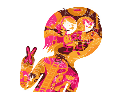 Inside characters design illustration little friends of printmaking poster screenprint silkscreen