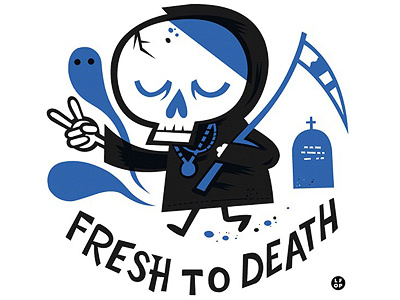 Fresh to Death characters design halloween illustration little friends of printmaking poster screenprint silkscreen