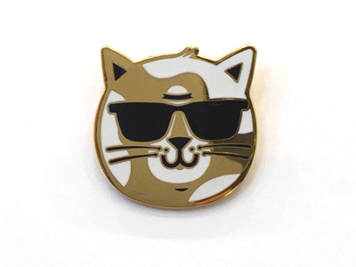 Brat Cat lapel pin cat characters design illustration little friends of printmaking pin
