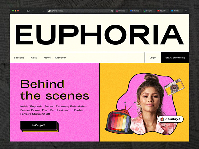 Euphoria Landing Page branding clean ui design figmadesign illustration interactive mobile ui ui ux