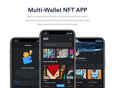 SEEC - Multi Wallet NFT App clean ui design figmadesign mobile ui ui ux
