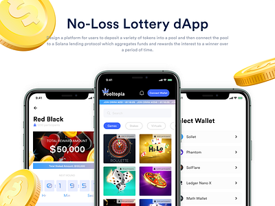 No-Loss Lottery dApp clean ui crypto design figmadesign illustration interactive mobile ui web3