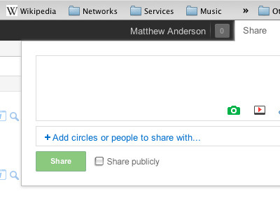 Revised G+ Share Module g green redesign ui ux