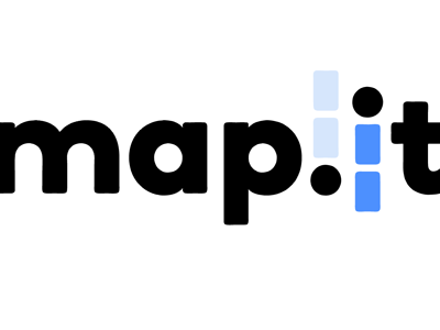 Map.it v1 blue boing logotype map typography