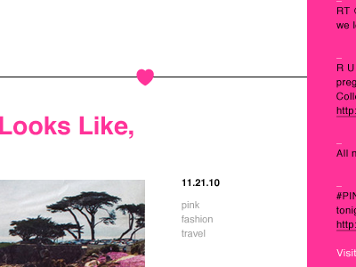 Looks Like, blog heart helvetica pink tags wordpress