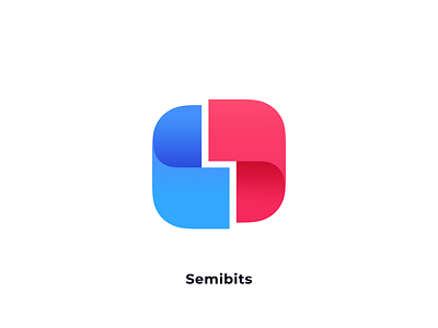 Semibits • Logo blue branding gradient logo logomark logotype red semibits software company thebin