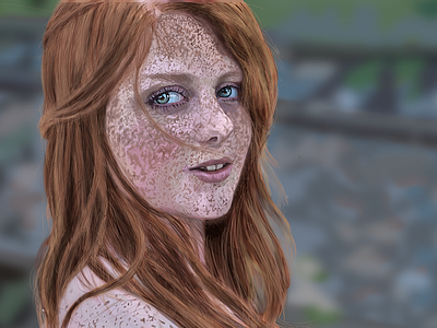 Scarlet Girl eyes freckles girl photshop realistic drawing red hair redhead