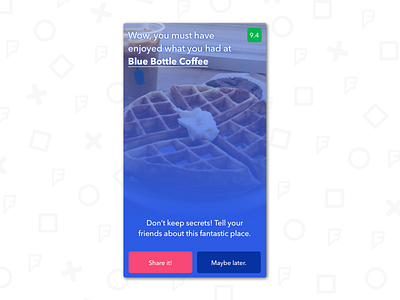 Social Share dailyui dailyui010 food foursquare mobile share social ui ux