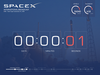 SpaceX Countdown Timer clock countdown dailyui dailyui014 rocket spacex timer ui