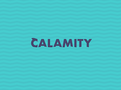 Calamity Logo blue bold branding dark disaster identity logo ocean sea shark waves wordmark