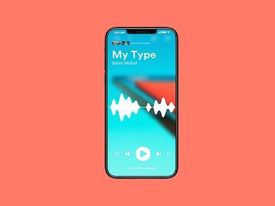 Music Player UI - Spotify Inspired interface ios iphone music play player redesign spotify ui ux waveform