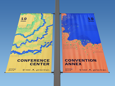Interaction19 Venue Banners algorithmic banner branding concept conference generative identity p5.js procedural processing sign student wayfinding
