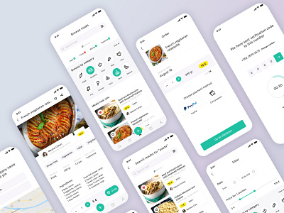 Food Delivery App Design app app design clean design flat interface modern simple ui ux white