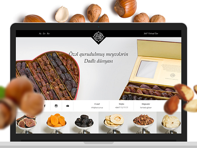 Promotional website for a store selling nuts and dried fruit adaptive agency banner banner ads card clean design dried fruits e commerce interface nuts online store site ui ux web website white